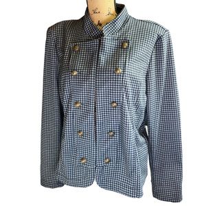Tommy Hilfiger Double-Breasted Gingham Jacket - Size XL NWT